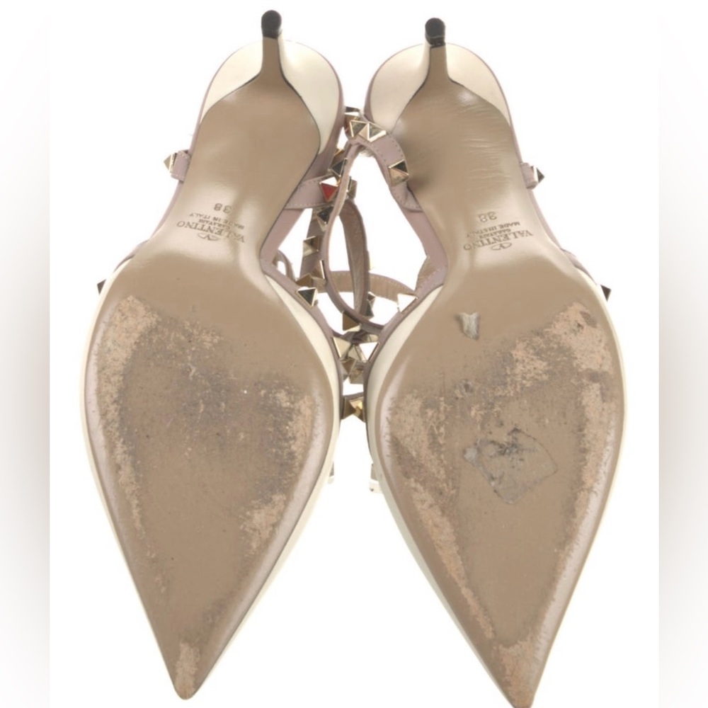 Valentino Rockstud Accents Leather T strap pumps - Picture 4 of 5
